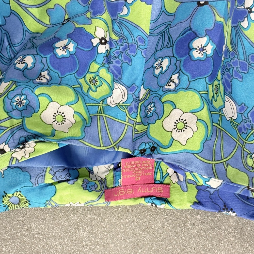 Floral Blue and Green Dress sunny Leigh size 10